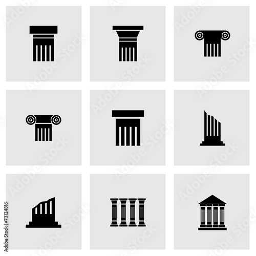 Vector black column icon set