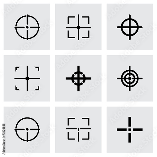 Vector black crosshair icon set