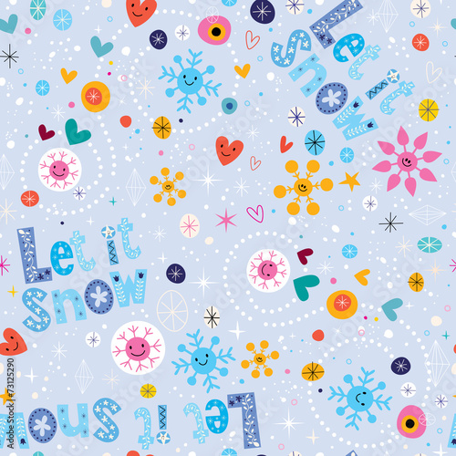 Let it snow winter seamless pattern
