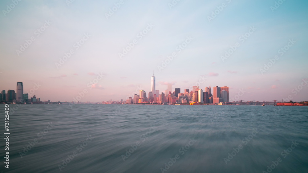 sunset ferry manhattan - staten island 4k time lapse nyc Stock Video