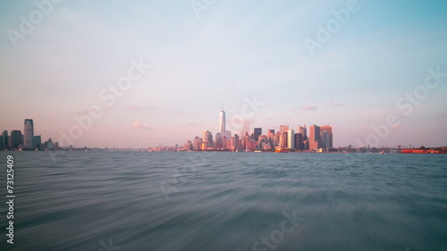 sunset ferry manhattan - staten island 4k time lapse nyc