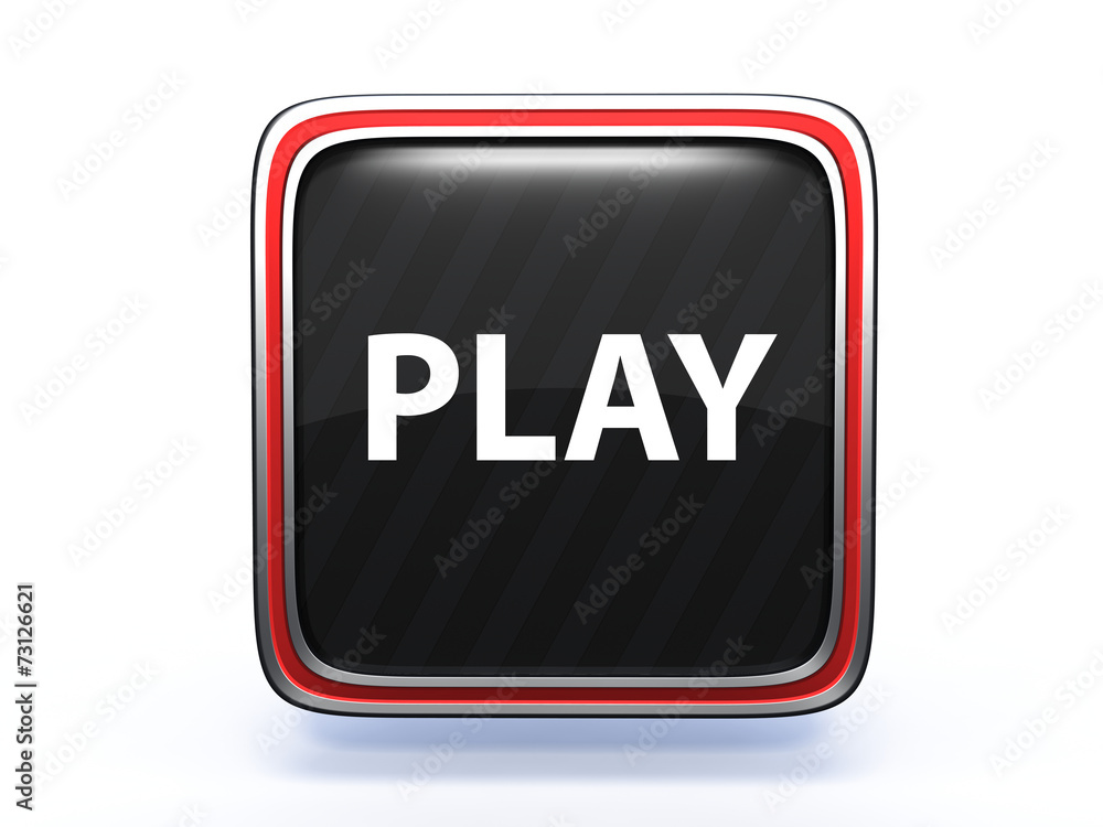 play square icon on white background play square icon on white background