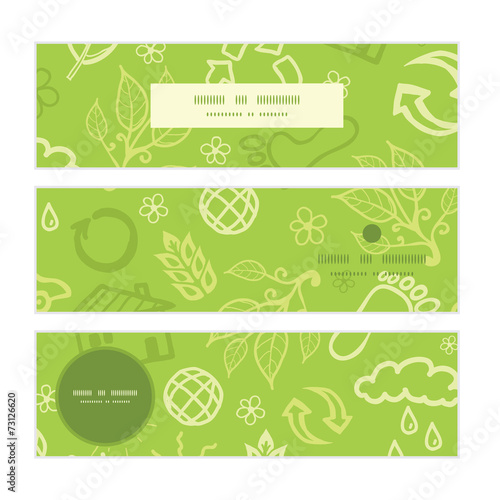Vector environmental horizontal banners set pattern background