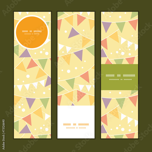 Vector party decorations bunting vertical banners set pattern
