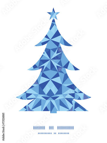 Vector blue triangle texture Christmas tree silhouette pattern