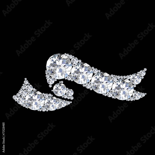 ribbon diamond . Vector illustration