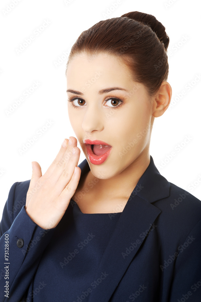 Fototapeta premium Surprised modern business woman