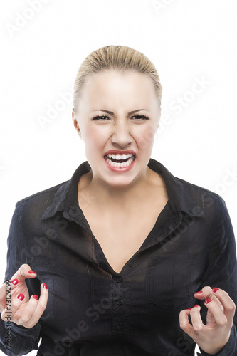 Portrait of Young Female Filled with Loathing photo