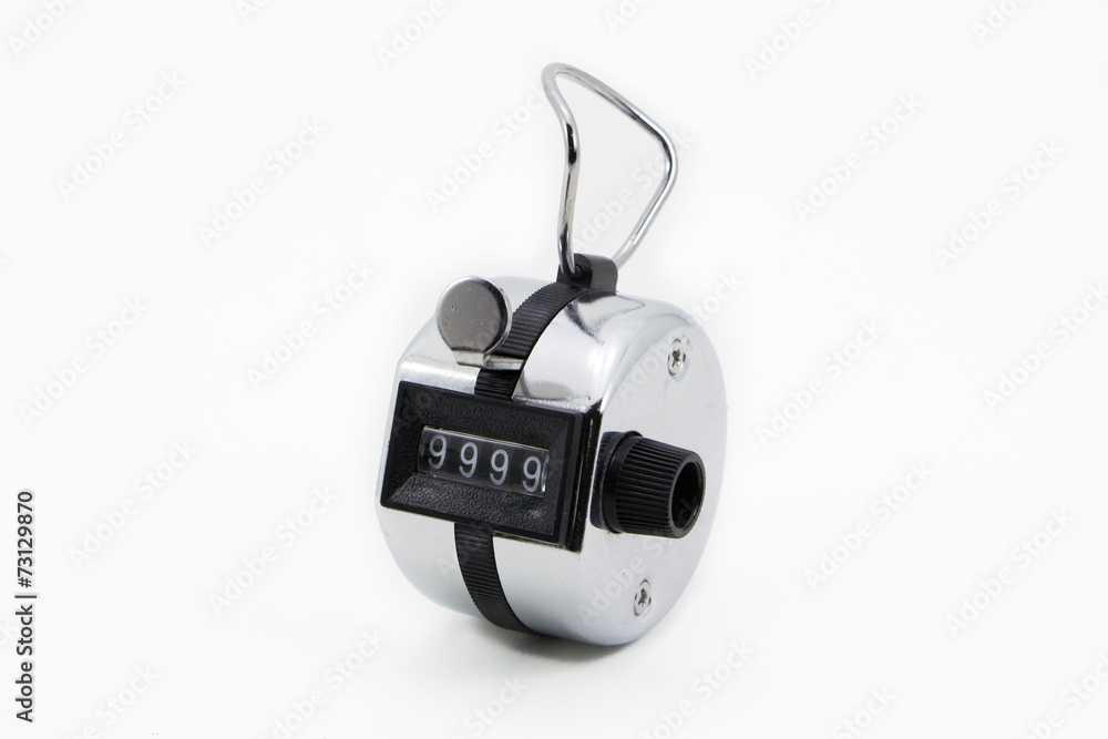 Hand held tally counter isolated on white Hand held tally counter isolated on white