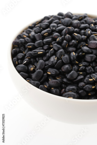 Black beans isolated on white background