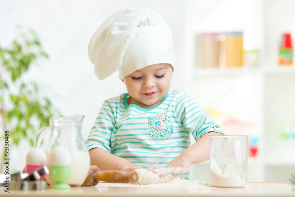 little baker kid girl in chef hat little baker kid girl in chef hat