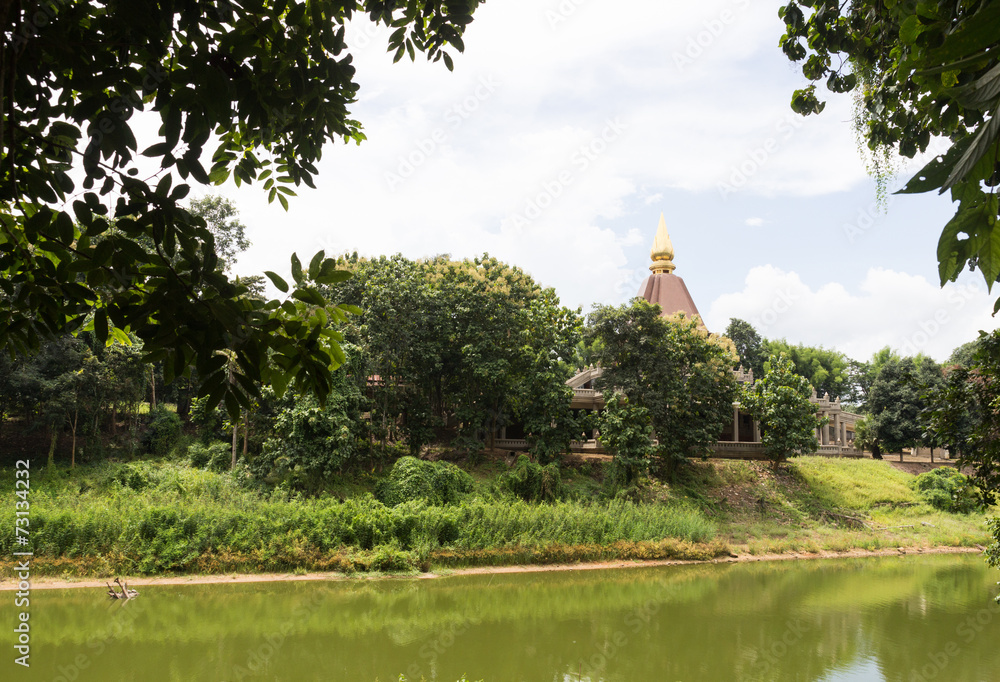 the asian pagoda beside the pond the asian pagoda beside the pond
