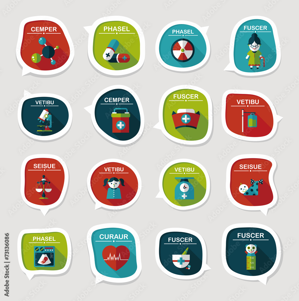 hospital bubble speech banner design flat background set, eps10 hospital bubble speech banner design flat background set, eps10