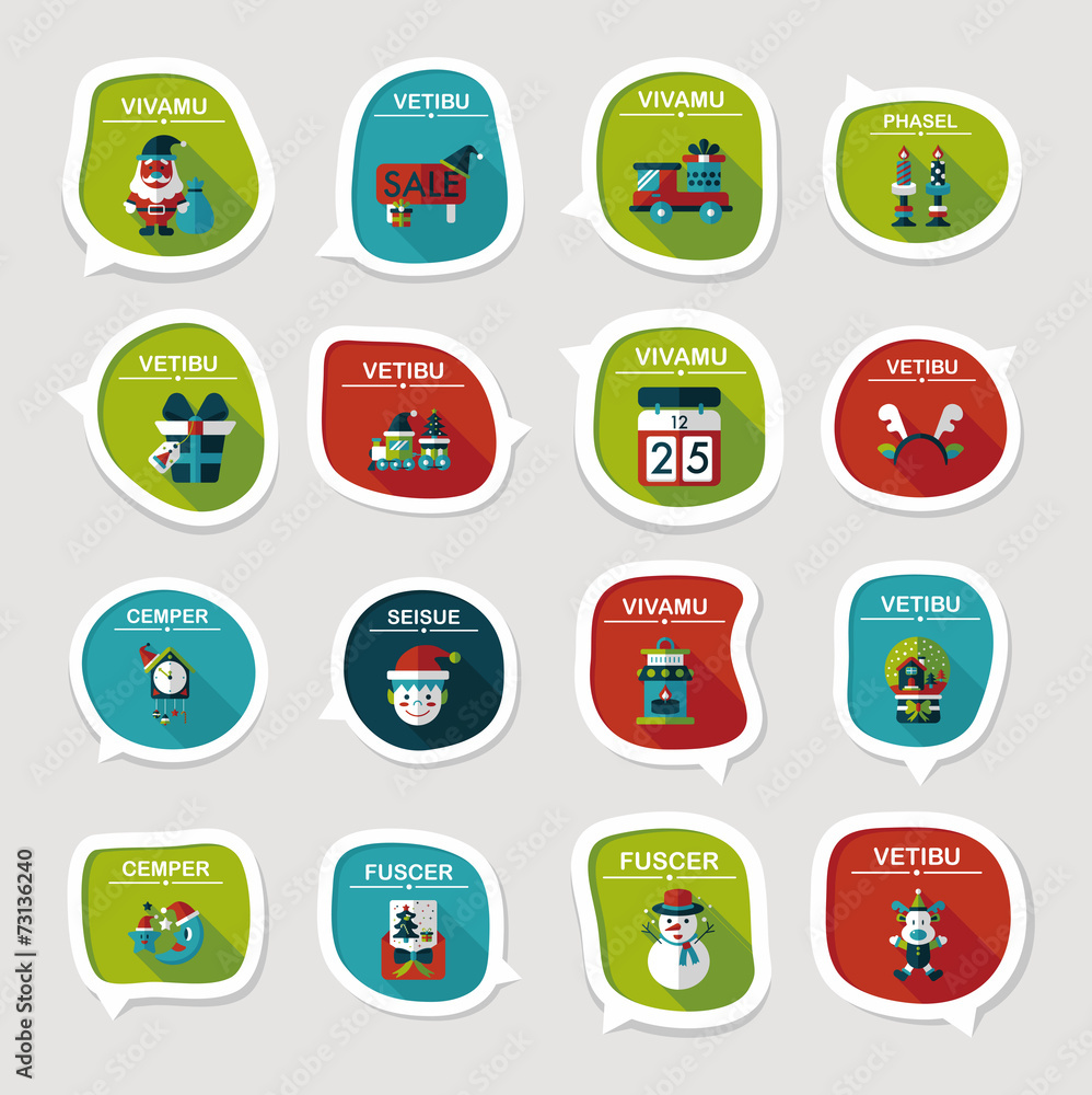 Christmas bubble speech banner design flat background set, eps10 Christmas bubble speech banner design flat background set, eps10