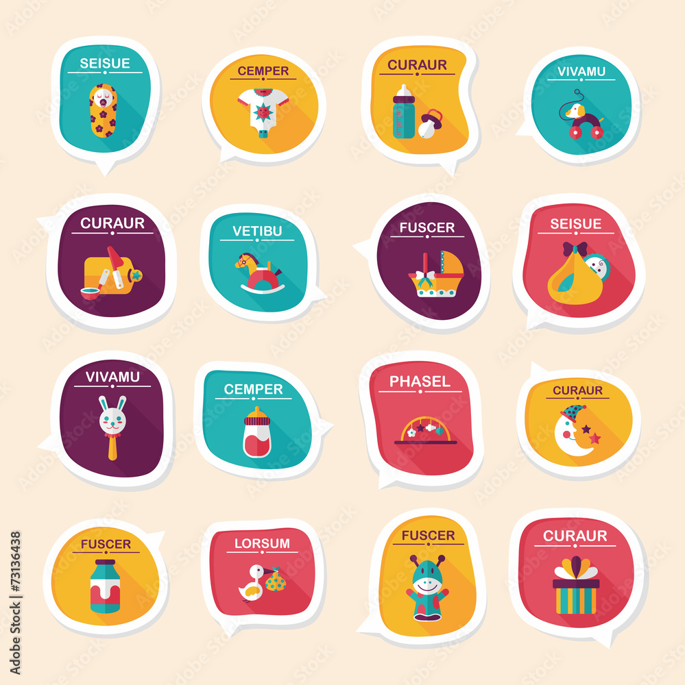 baby bubble speech banner design flat background set, eps10 baby bubble speech banner design flat background set, eps10
