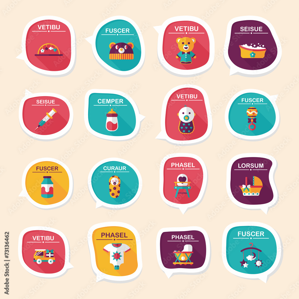 baby bubble speech banner design flat background set, eps10 baby bubble speech banner design flat background set, eps10