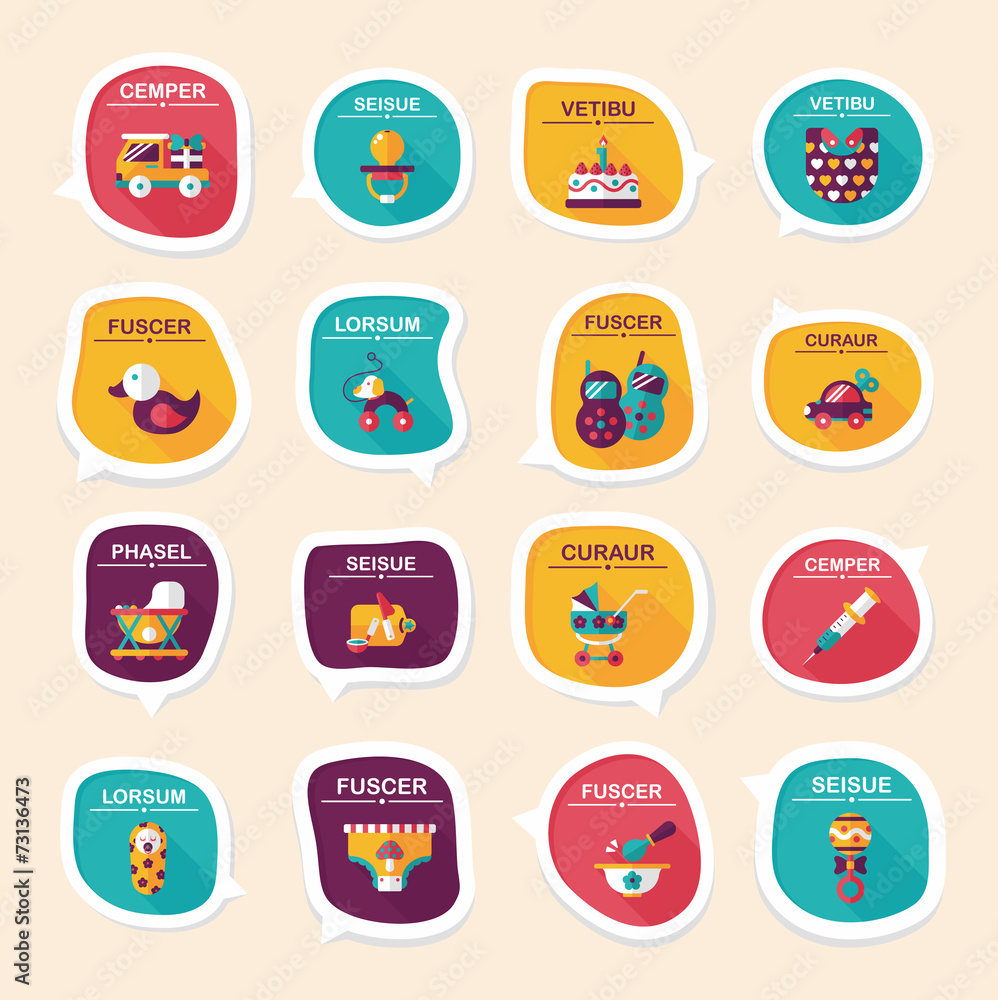 baby bubble speech banner design flat background set, eps10 baby bubble speech banner design flat background set, eps10