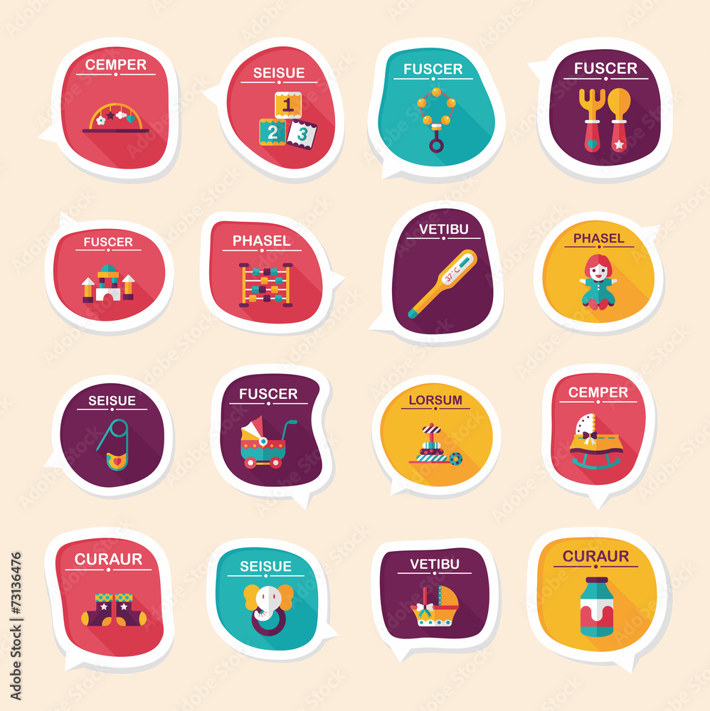 baby bubble speech banner design flat background set, eps10 baby bubble speech banner design flat background set, eps10