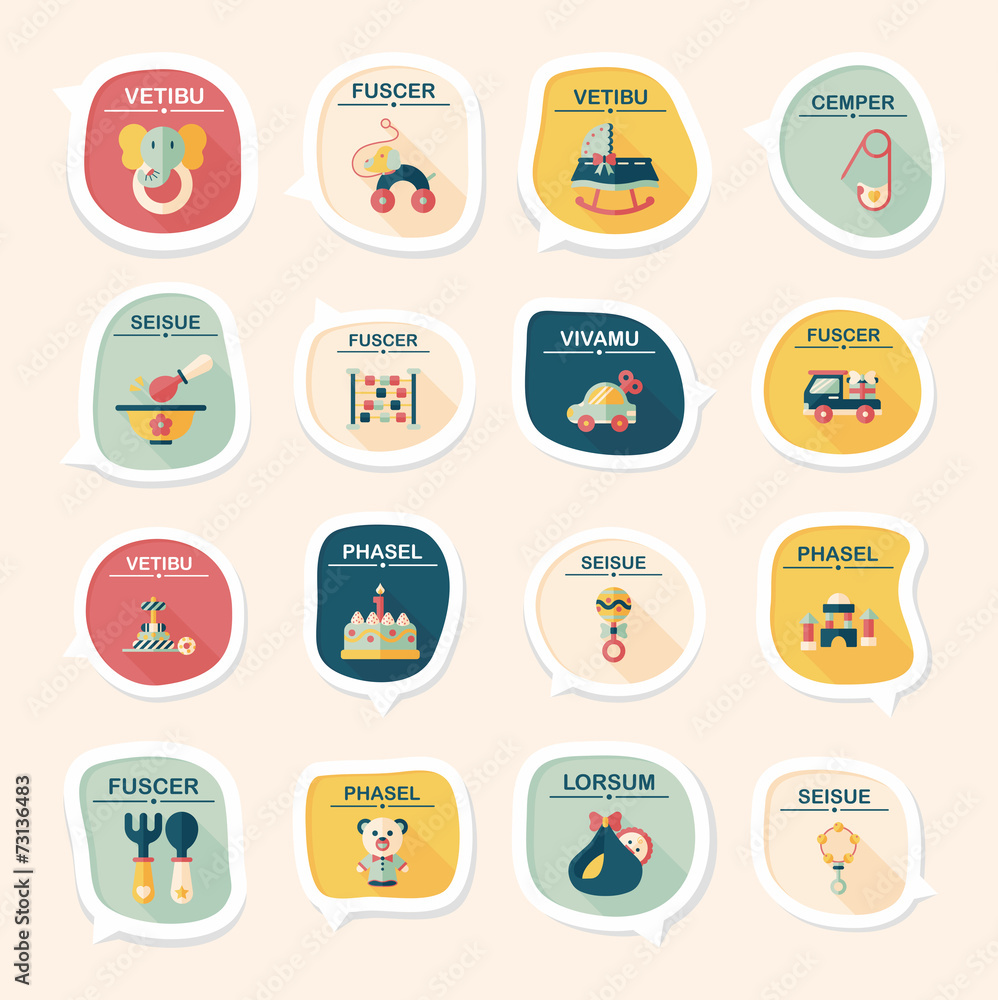 baby bubble speech banner design flat background set, eps10 baby bubble speech banner design flat background set, eps10
