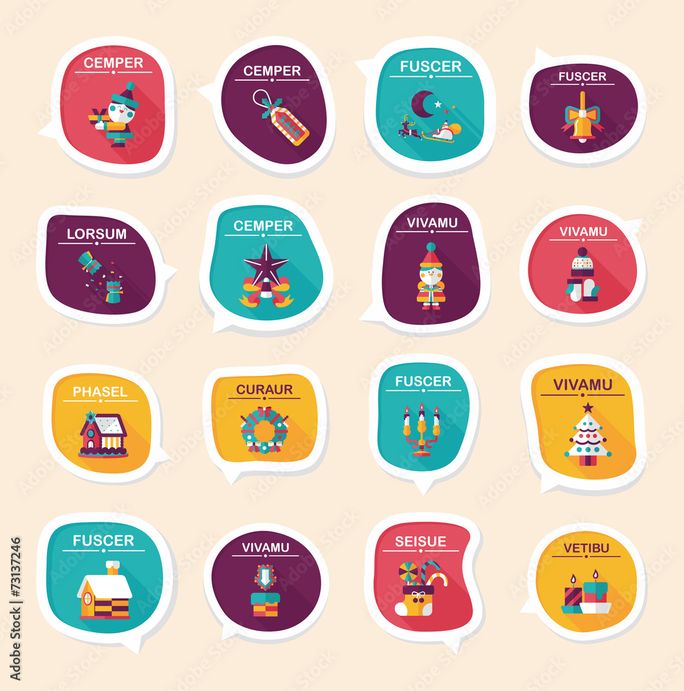 Christmas bubble speech banner design flat background set, eps10 Christmas bubble speech banner design flat background set, eps10