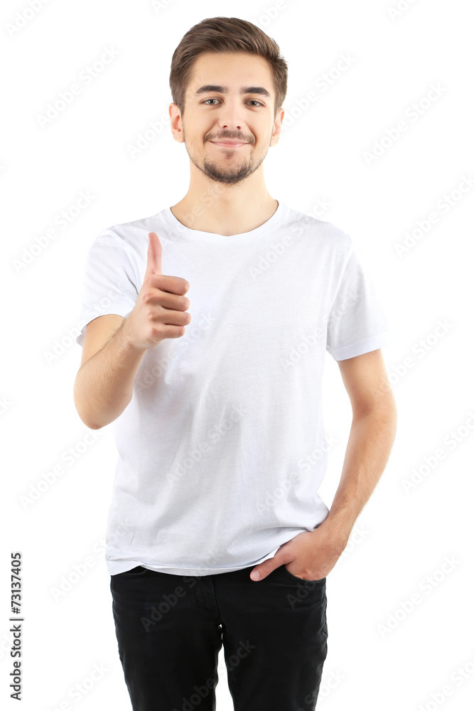 Handsome young man isolated on white Handsome young man isolated on white
