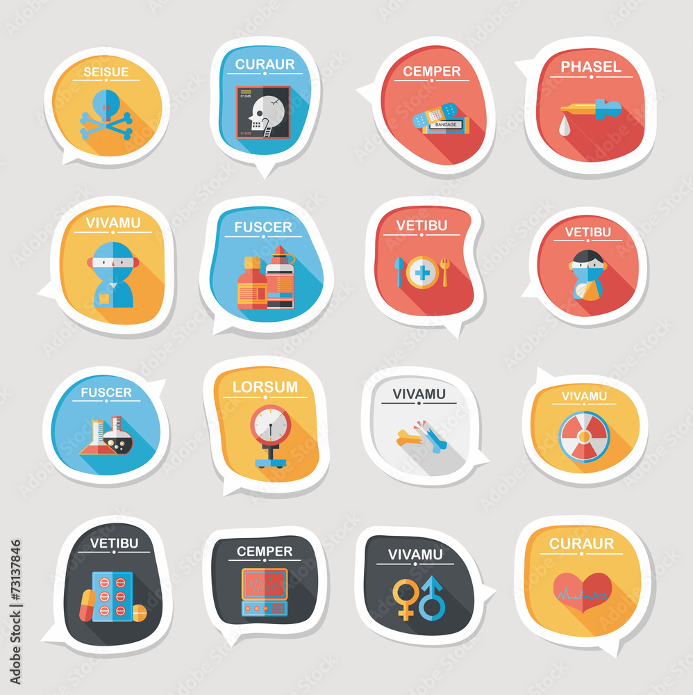 hospital bubble speech banner design flat background set, eps10 hospital bubble speech banner design flat background set, eps10