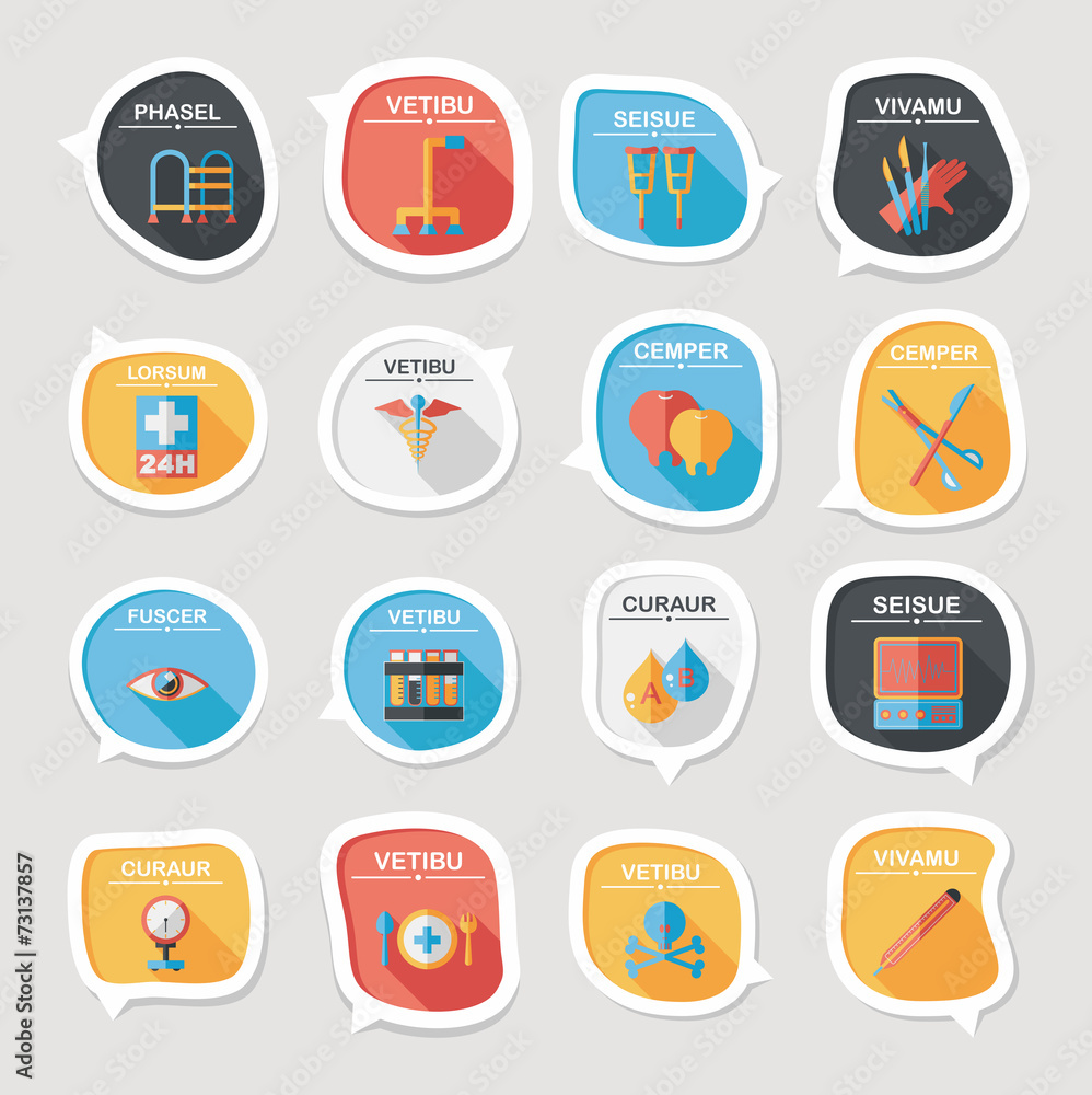 hospital bubble speech banner design flat background set, eps10 hospital bubble speech banner design flat background set, eps10