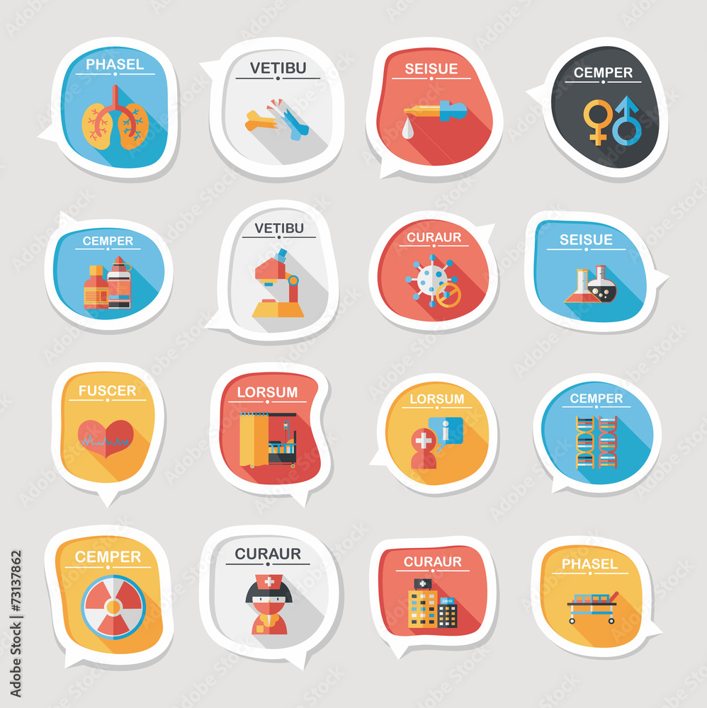 hospital bubble speech banner design flat background set, eps10 hospital bubble speech banner design flat background set, eps10