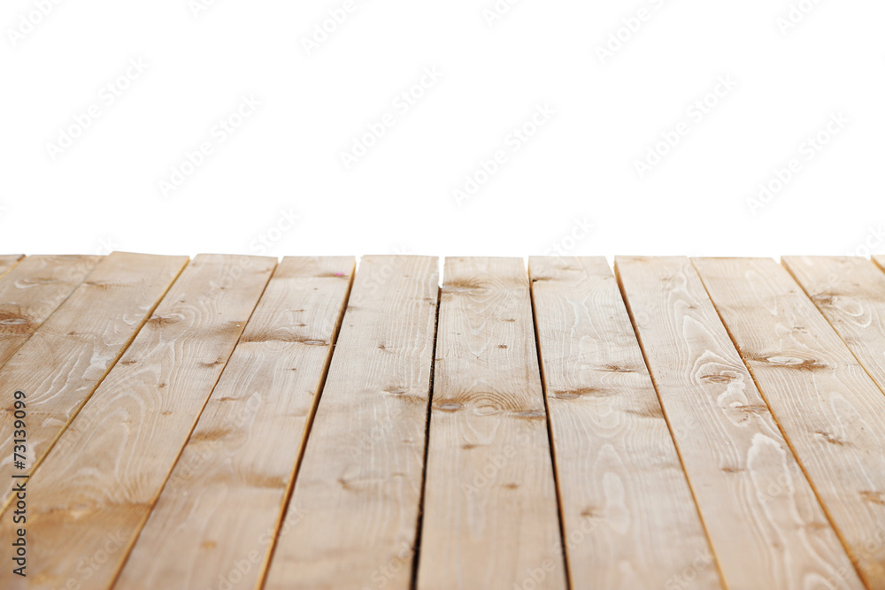 Wooden board isolated white