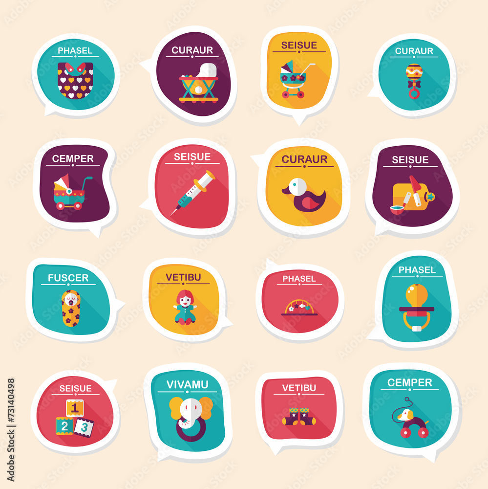 baby bubble speech banner design flat background set, eps10 baby bubble speech banner design flat background set, eps10