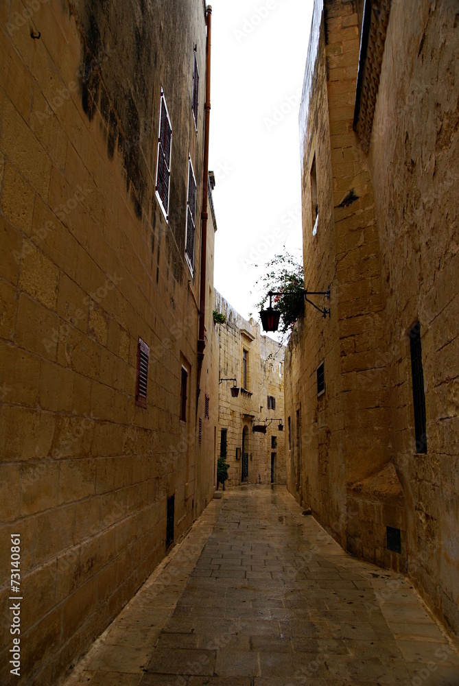 Rainy day  in  Mdina - Silent City, Malta Island