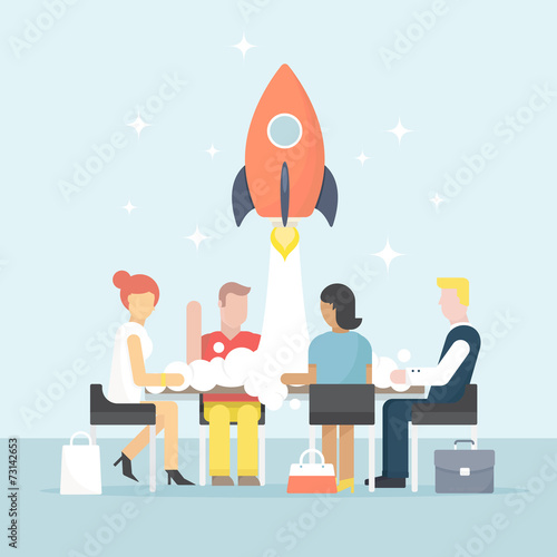 Vector illustration concept for new business project startup.