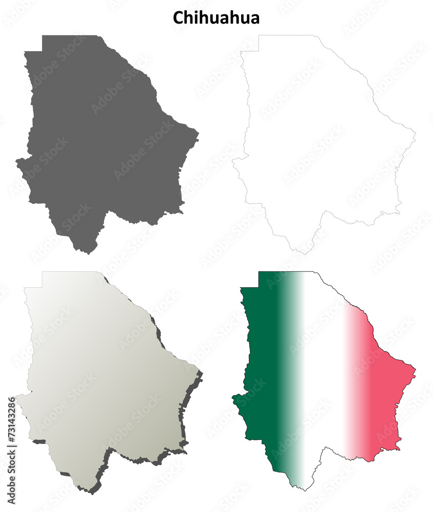 Chihuahua blank outline map set Chihuahua blank outline map set