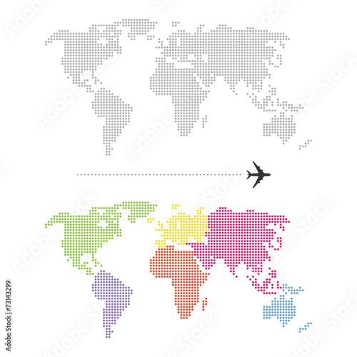 Color Dotted World Map © 13goat
