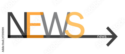 "NEWS" Text with Arrow (newsletter rss info marketing)