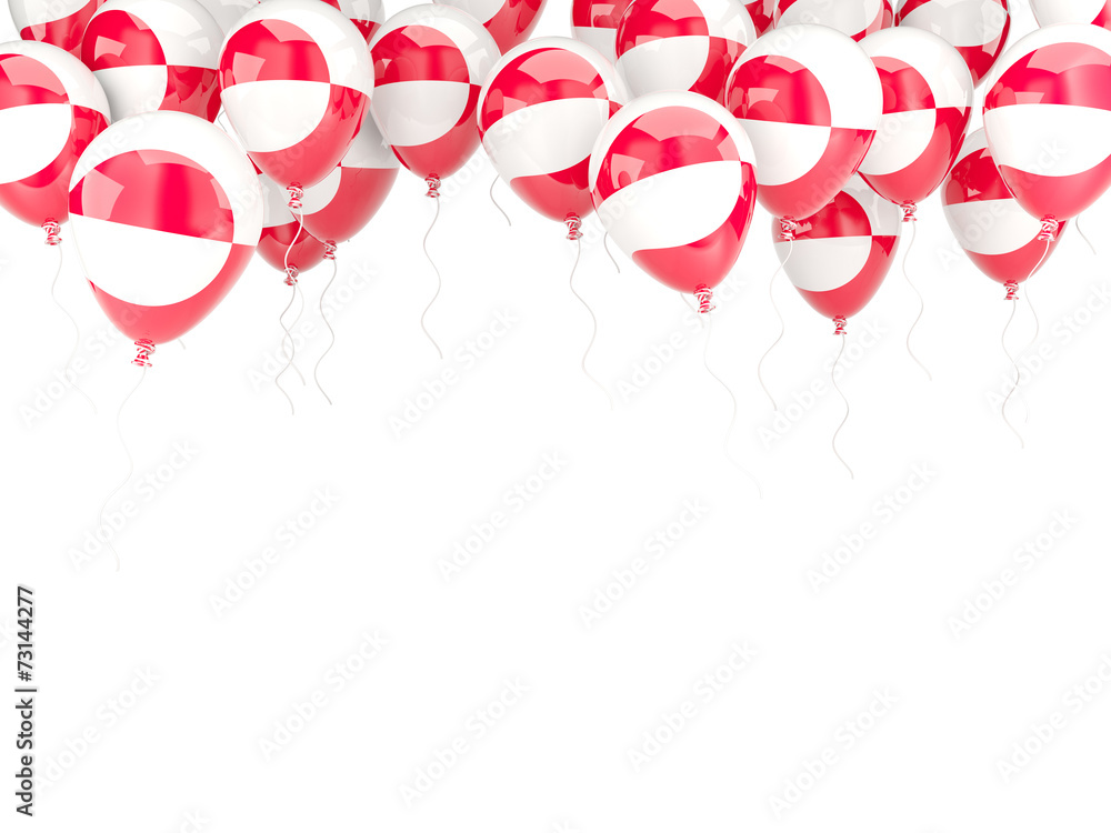 Balloon frame with flag of greenland Balloon frame with flag of greenland