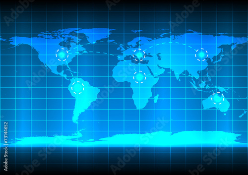Abstrack background world map communication technology