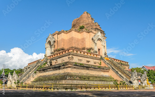Ancient pagoda at Wat Chedi Luang temple in Chiang Mai  Thailand
