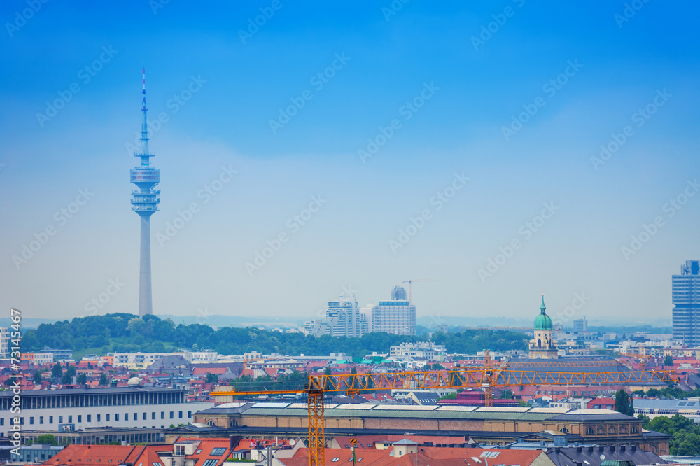 Obraz premium The Olympic Tower in Munich, Bavaria, Germany