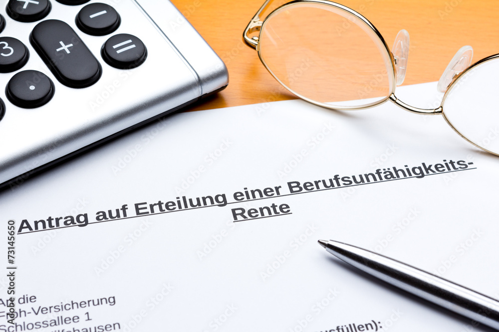 Antrag Erteilung Berufsunfähigkeitsrente Taschenrechner Antrag Erteilung Berufsunfähigkeitsrente Taschenrechner