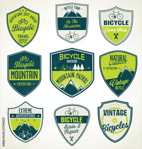 Bicycle retro vintage badge collection
