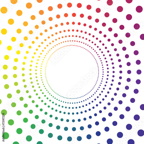 Rainbow Concentric Dotted Circles 01