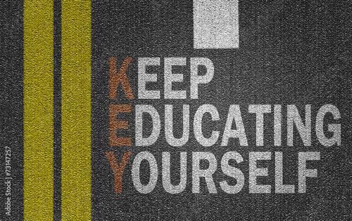 Quadro su tela keep educating yourself
