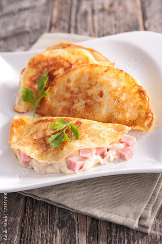pancake with ham and cheese