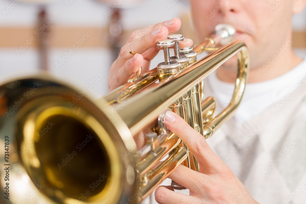 Fototapeta premium Musician playing a trumpet