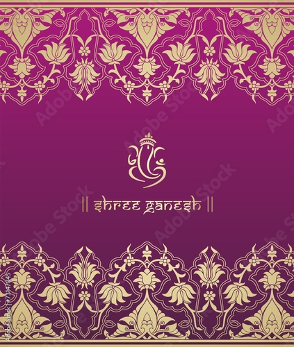 Ganesha, wedding card, royal Rajasthan, India