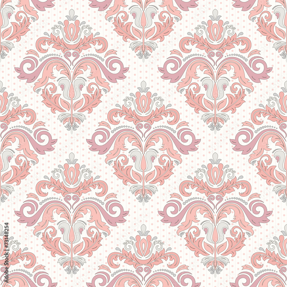 Damask Seamless Vector Pattern. Orient Background Damask Seamless Vector Pattern. Orient Background