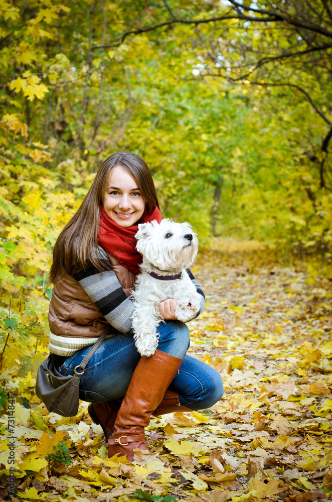 woman with terrier woman with terrier
