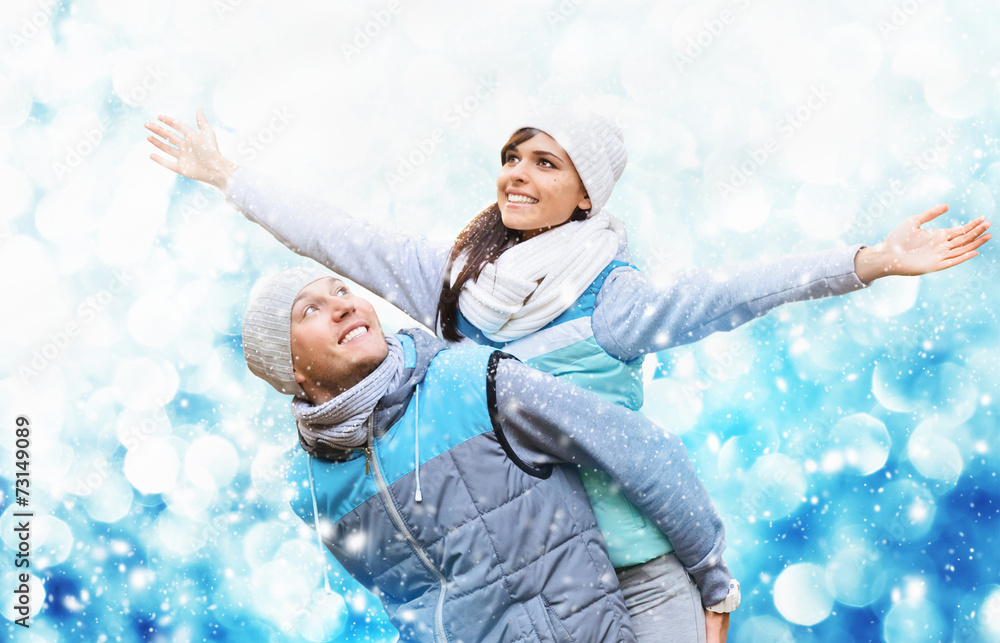 © Pasko Maksim - Christmas background with couple in love © Pasko Maksim - Christmas background with couple in love