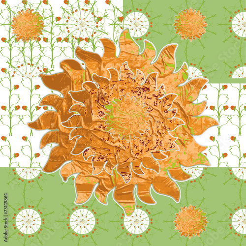 Patterned picture simple spring sunny meadow